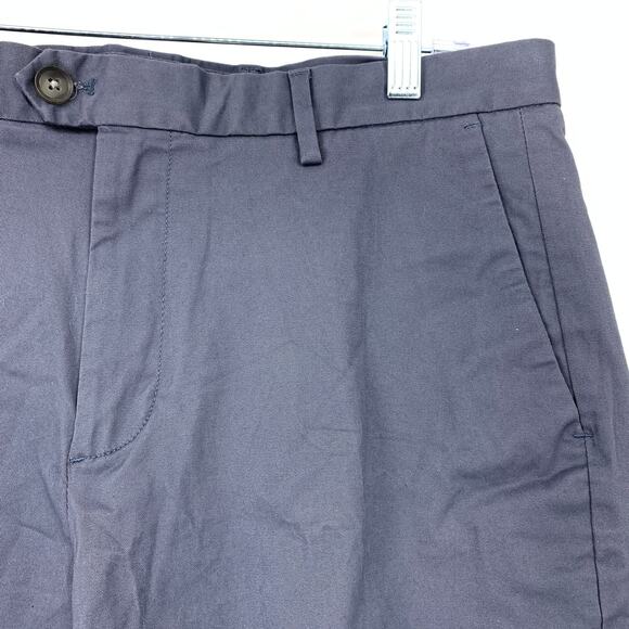 Reiss Wicket Modern Fit Cotton Blend Chino Shorts Mens Sz 32 Blue Gray 9" Inseam - Picture 3 of 6